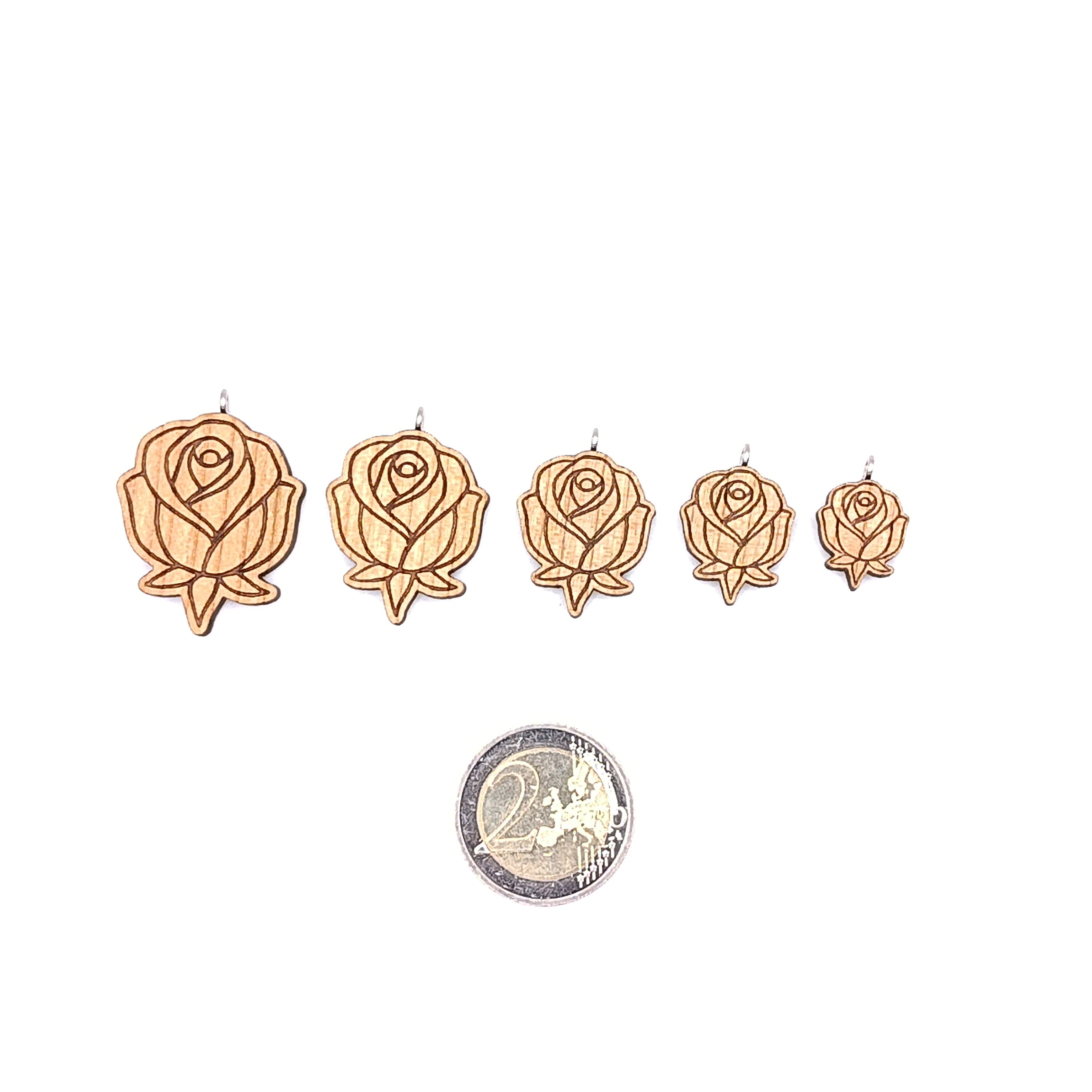 Holz/Silber Halskette "Rose" Ahorn