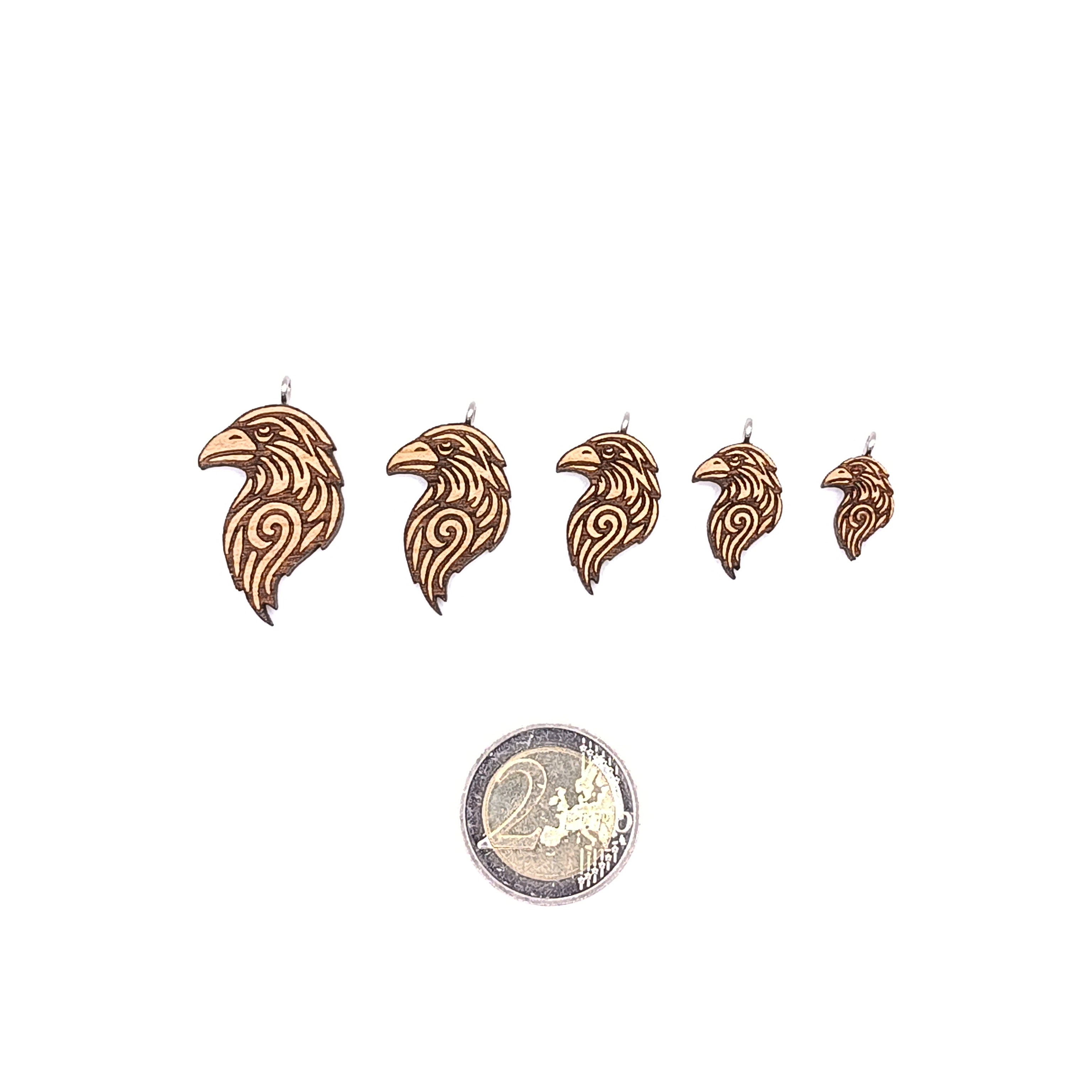 Holz/Edelstahl Halskette "Rabe" Ahorn