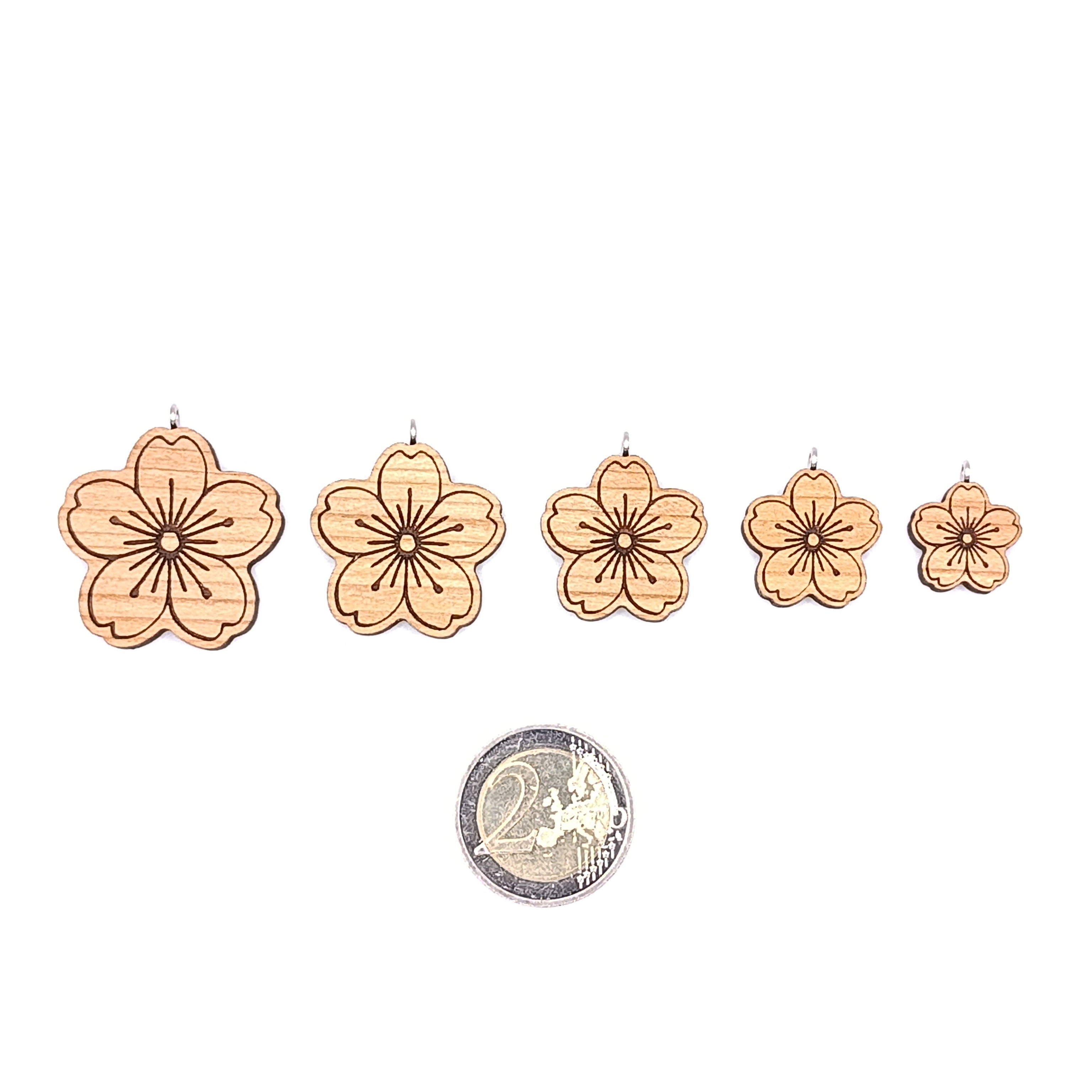 Holz/Silber Halskette "Blume" Ahorn