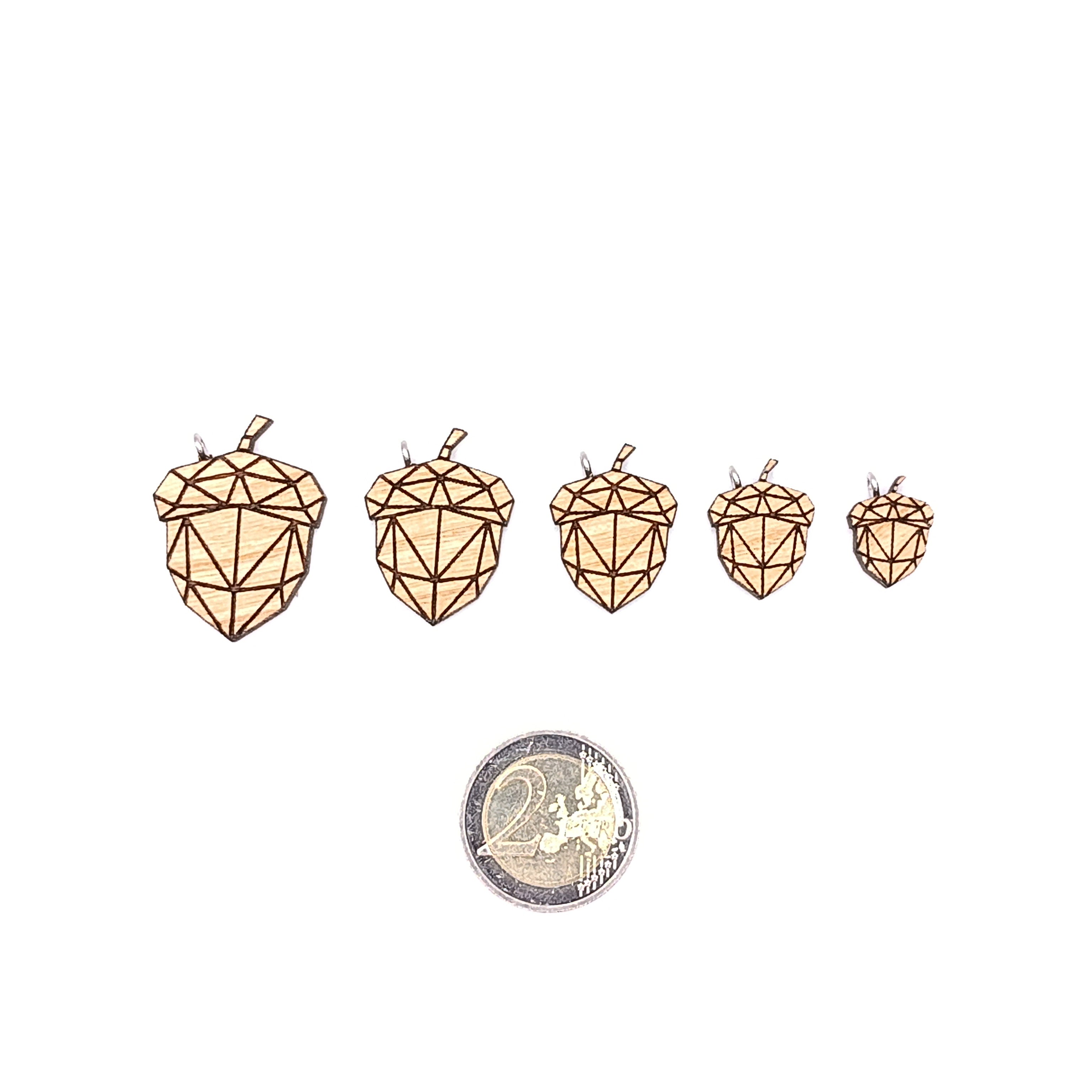 Holz/Edelstahl Halskette "Eichel" Ahorn