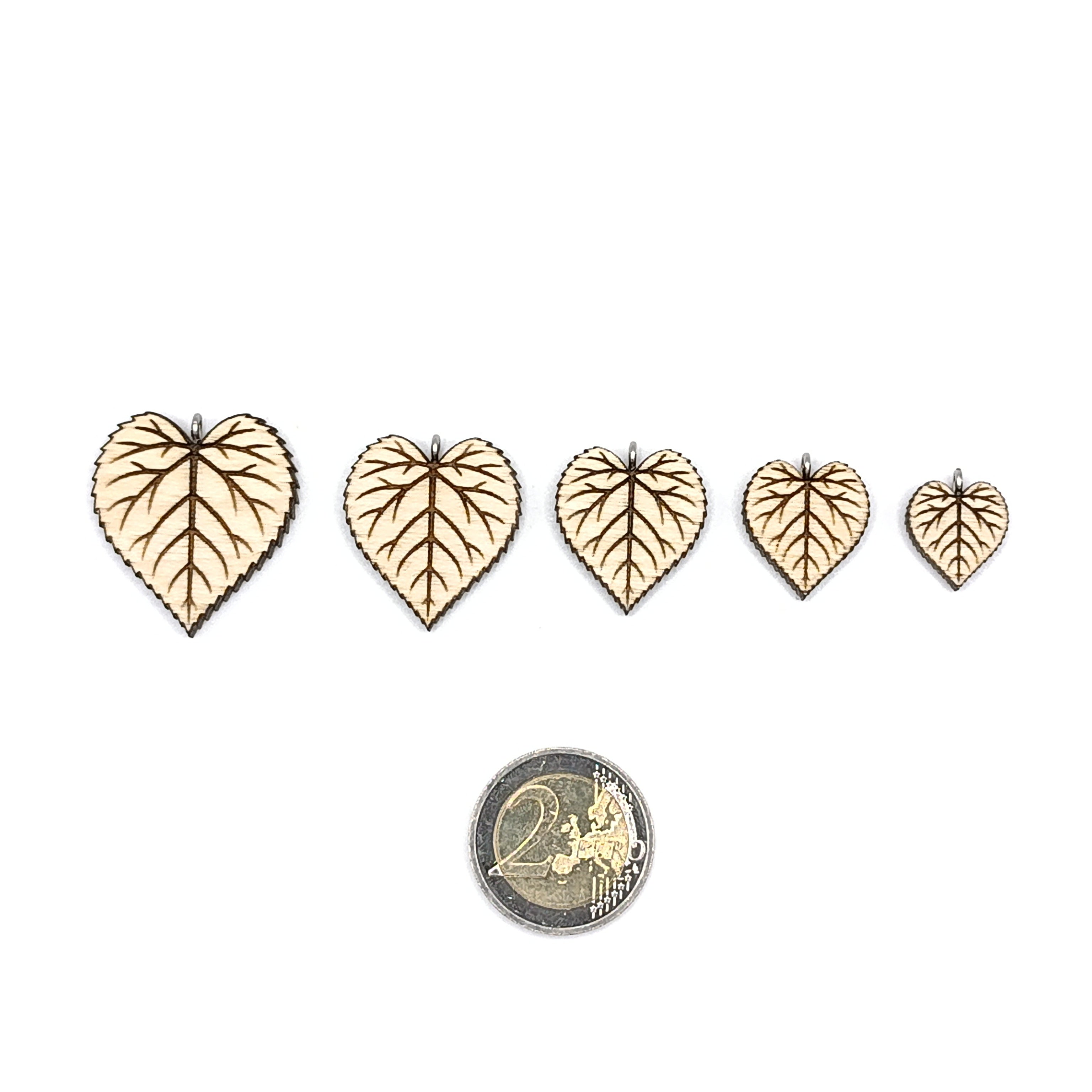 Holz/Edelstahl Halskette "Lindenblatt" Ahorn