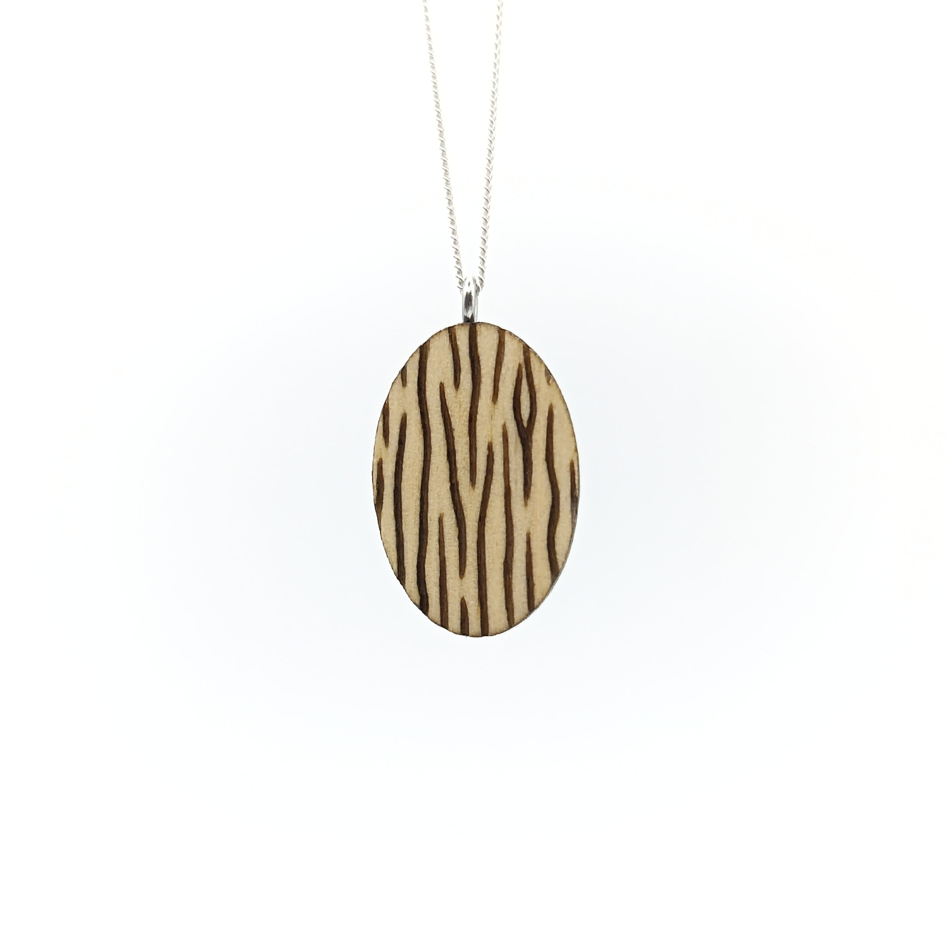 Holz/Edelstahl Halskette "Rinde" Ahorn