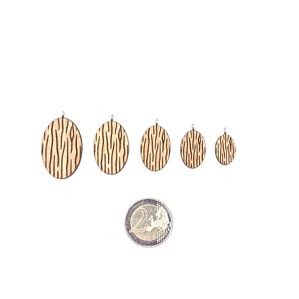 Holz/Edelstahl Halskette "Rinde" Kirschholz