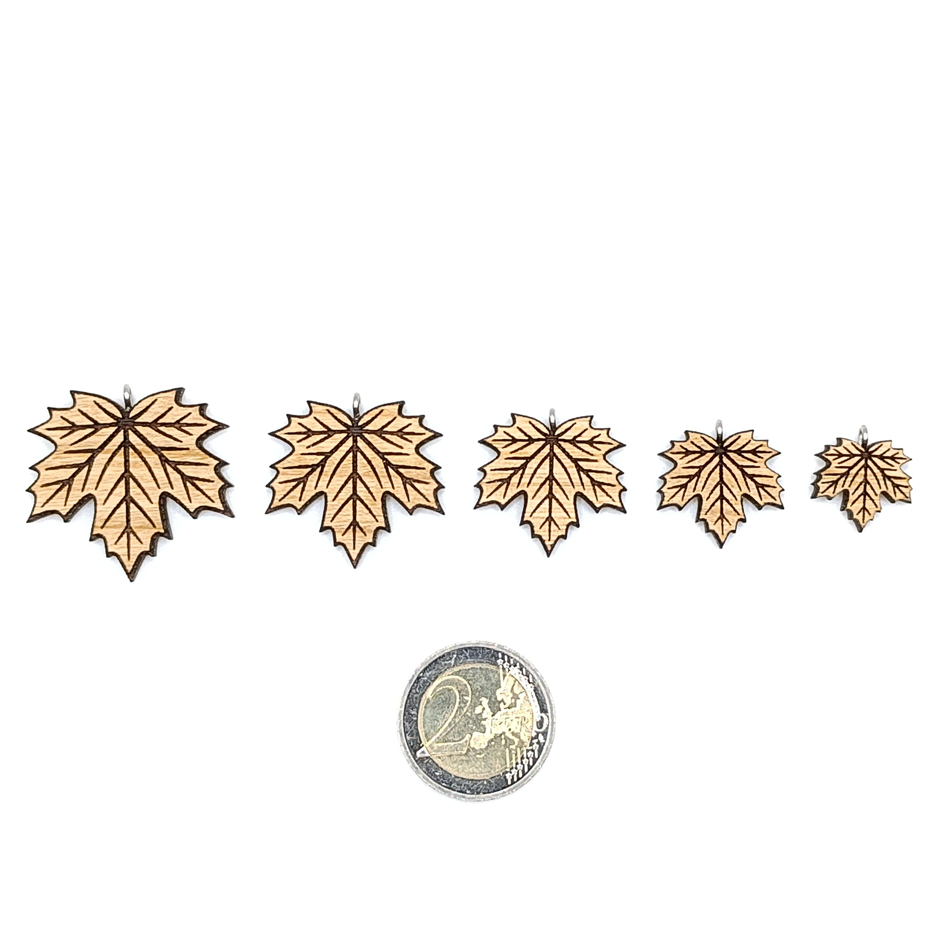 Holz/Edelstahl Halskette "Ahornblatt" Ahorn