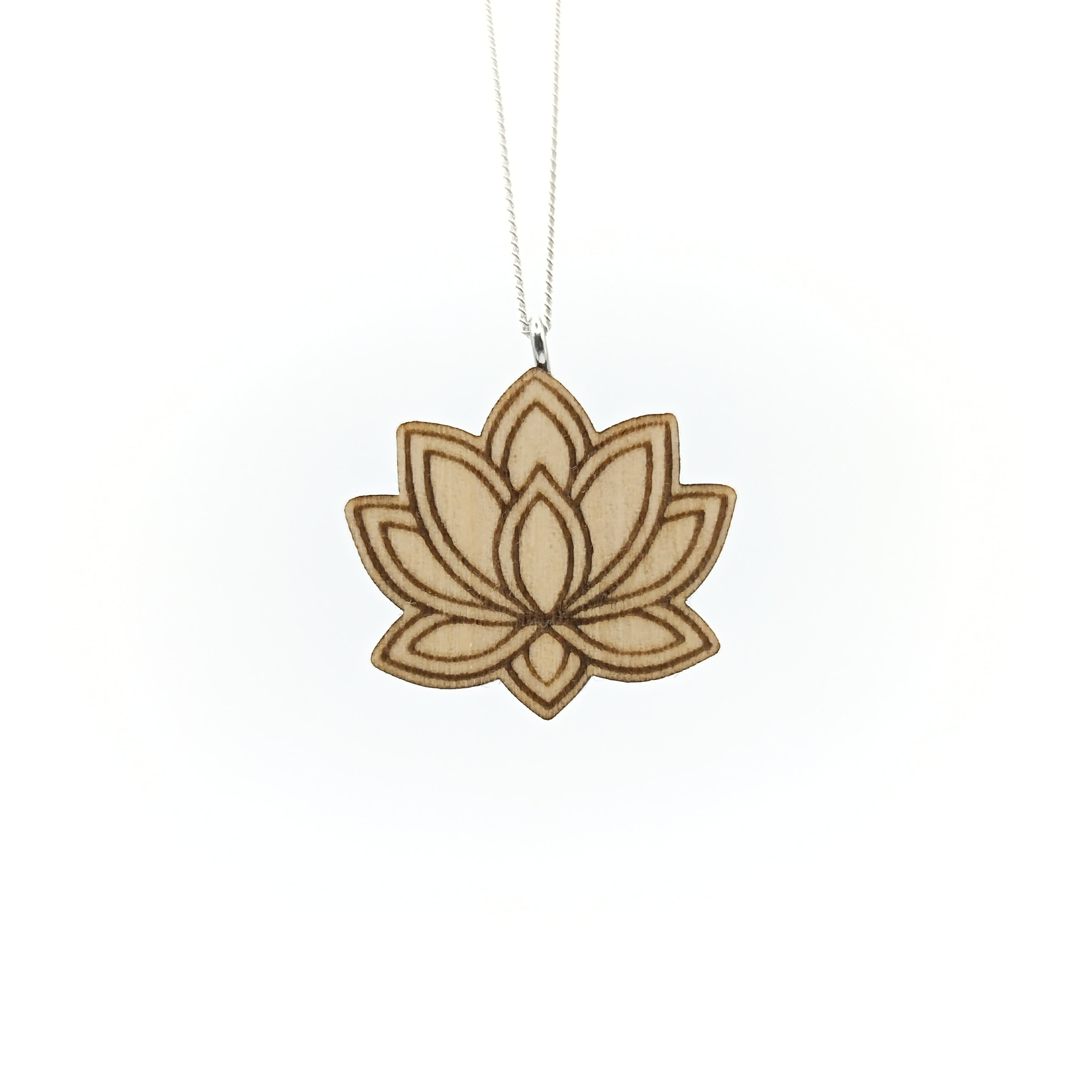 Holz/Silber Halskette "Lotusblume" Ahorn