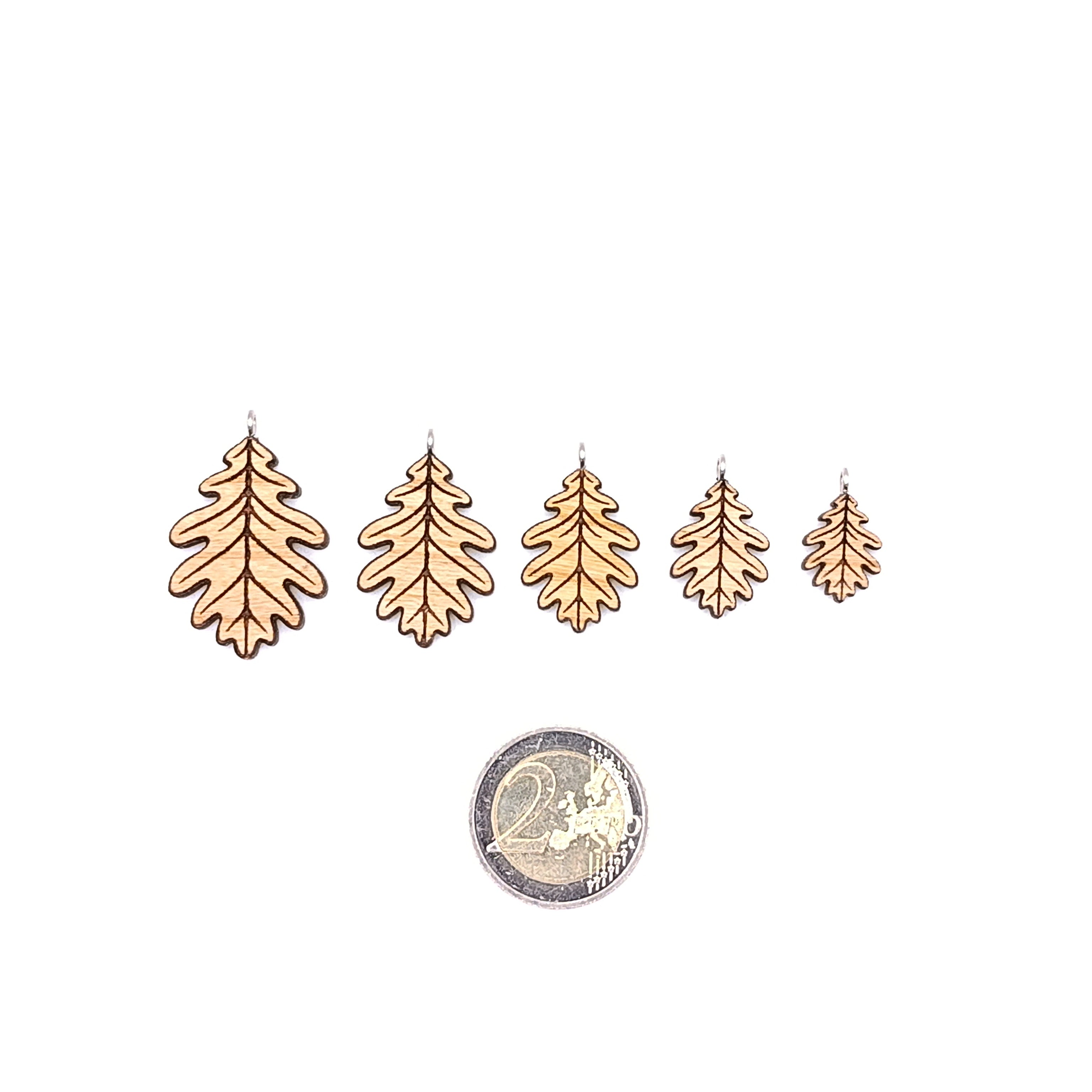 Holz/Edelstahl Halskette "Eicheblatt" Ahorn