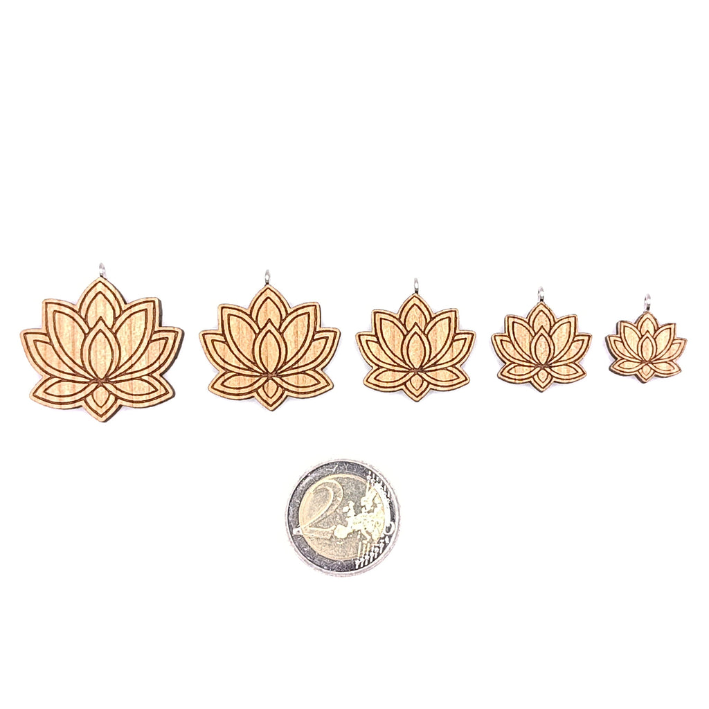 Holz/Silber Halskette "Lotusblume" Ahorn